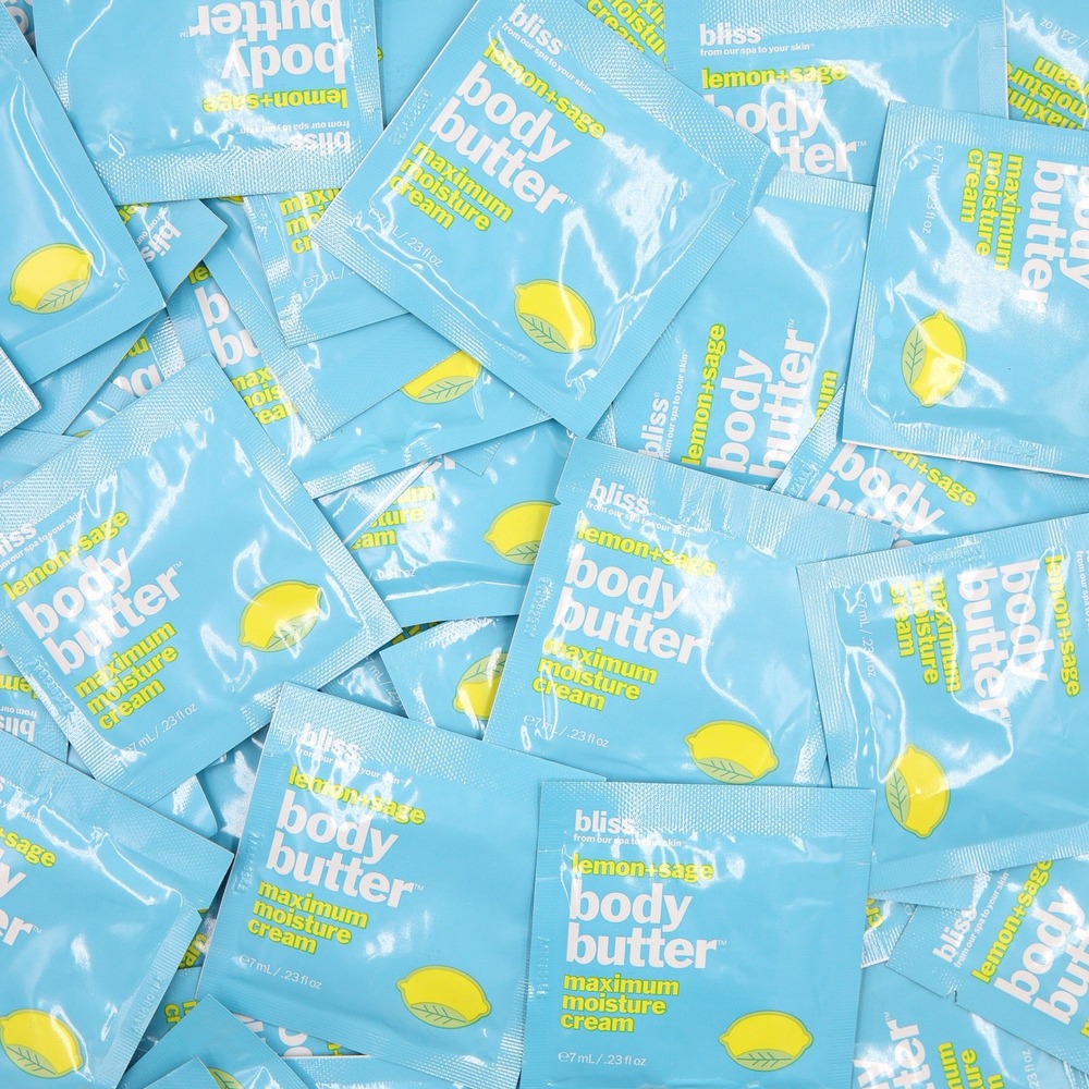 6 Bliss Lemon+Sage Body Butter Packets - 0.23 fl oz /‎ 7 ml each
